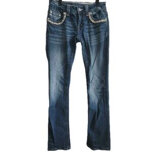 Miss Me Boot Low Rise Distressed  Womens Jeans Size 27x33